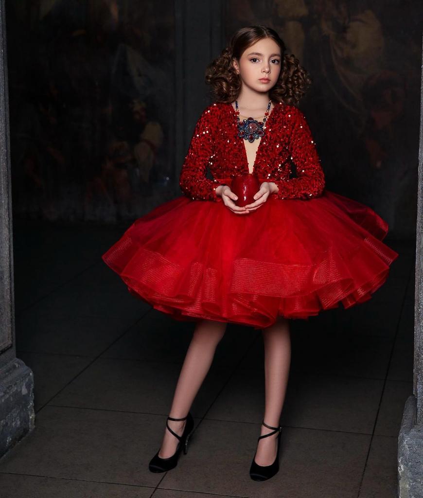 Rochie roșie eleganta pentru fete - Doria