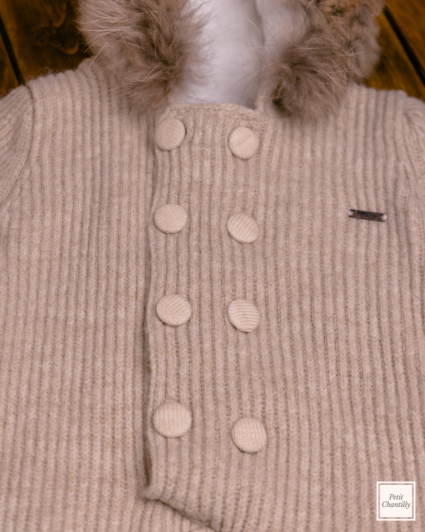 Salopeta tricotata cu blana naturala